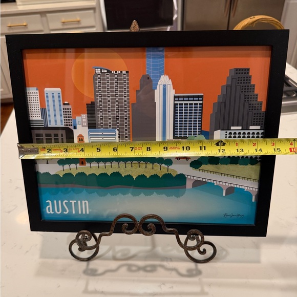 Austin Texas Horizontal Skyline Framed Print by Karen Young  Austin Texas Horizontal Skyline Cityscape Framed Art Print by Karen Young
